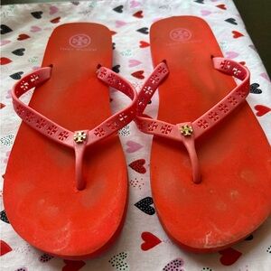 Tory Burch Coral Flip Flops